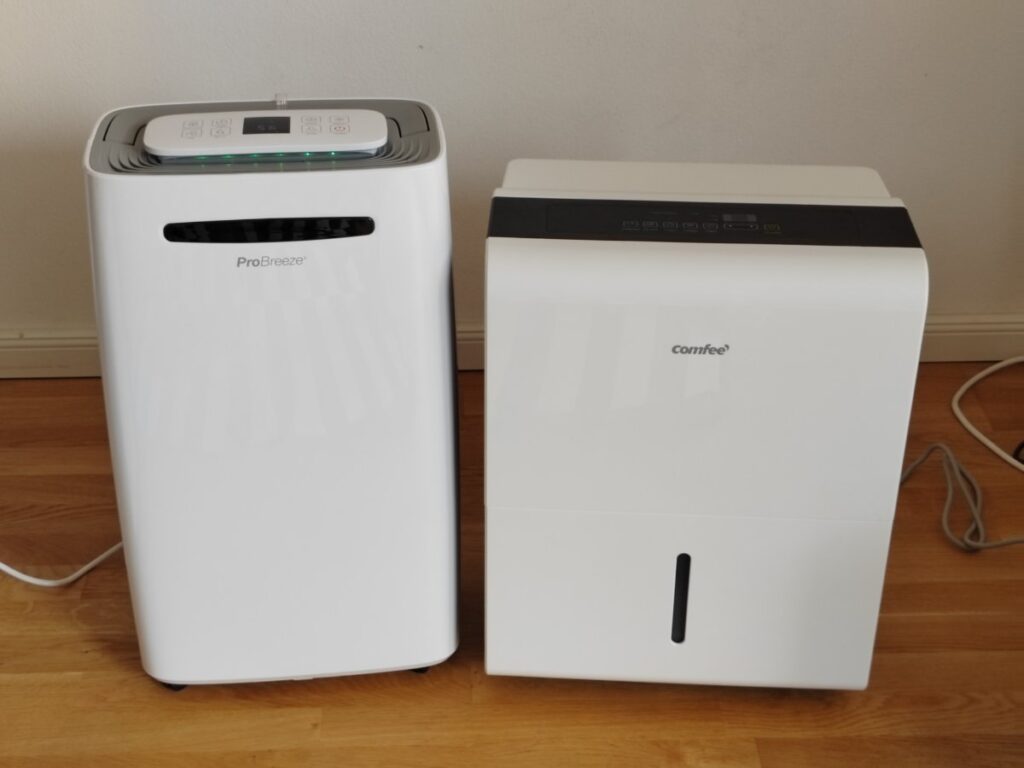 Pro Breeze 20l/24h (links) & Comfee 30l/24h (rechts) im Größenvergleich
